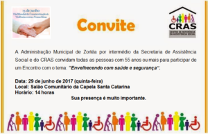 Read more about the article CONVITE ENVELHECENDO COM SAÚDE E SEGURANÇA