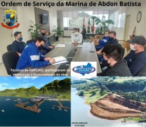 Read more about the article Técnicos da AMPLASC acompanham ordem de serviço para construção da Marina de Abdon Batista