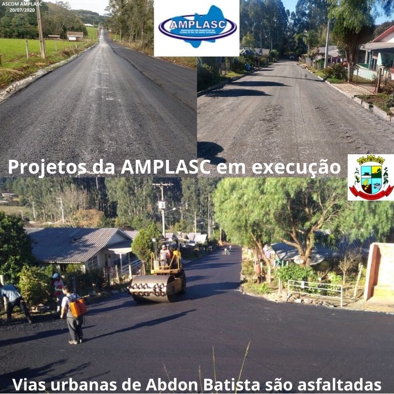 You are currently viewing Projetos da AMPLASC em execução: Mais vias urbanas de Abdon Batista são asfaltadas