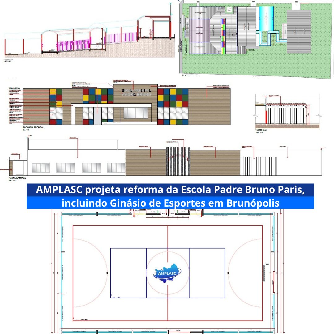 You are currently viewing AMPLASC projeta reforma da Escola Padre Bruno Paris, incluindo Ginásio de Esportes em Brunópolis