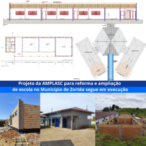 Read more about the article Projeto da AMPLASC para reforma e ampliação de escola no Município de Zortéa segue em execução